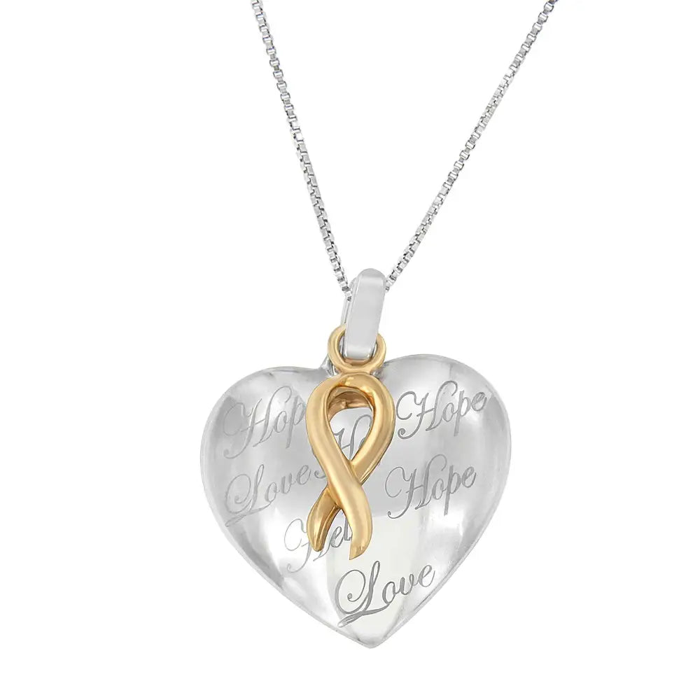 10k Yellow Gold Over Silver Heart Pendant Necklace | Elegant Love & Hope Design