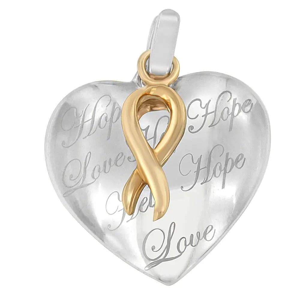 10k Yellow Gold Over Silver Heart Pendant Necklace | Elegant Love & Hope Design