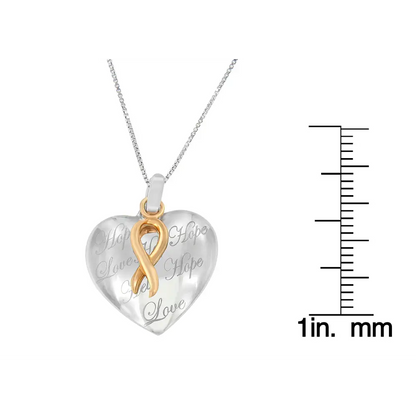 10k Yellow Gold Over Silver Heart Pendant Necklace | Elegant Love & Hope Design