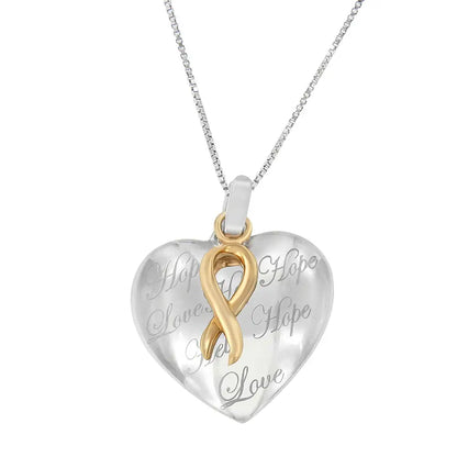 10k Yellow Gold Over Silver Heart Pendant Necklace - Fine Jewelry us Direct