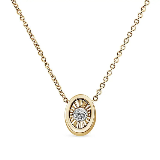 10k Yellow Gold Plated.925 Sterling Silver 1/10 Cttw Miracle Set Round Diamond 18’’ Pendant Necklace - Choice