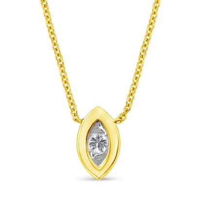 10k Yellow Gold Plated.925 Sterling Silver 1/10 Cttw Miracle Set Round Diamond 18’’ Pendant Necklace - Choice