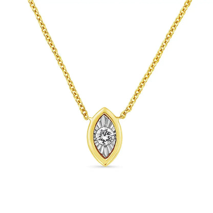 10k Yellow Gold Plated.925 Sterling Silver 1/10 Cttw Miracle Set Round Diamond 18’’ Pendant Necklace - Choice