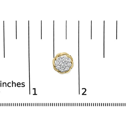 10k Yellow Gold Plated.925 Sterling Silver 1/2 Cttw Diamond Cluster Stud Earrings (j-k Color I2-i3 Clarity) - Fine