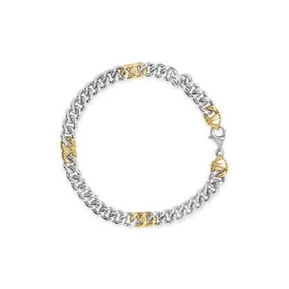 10k Yellow Gold Plated.925 Sterling Silver 1/5 Cttw Diamond Curb Chain Bracelet (j-k Color I2-i3 Clarity) - 7.5 Inches