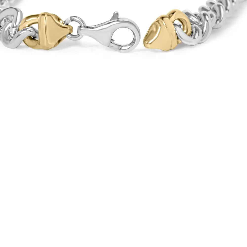 10k Yellow Gold Plated.925 Sterling Silver 1/5 Cttw Diamond Curb Chain Bracelet (j-k Color I2-i3 Clarity) - 7.5 Inches