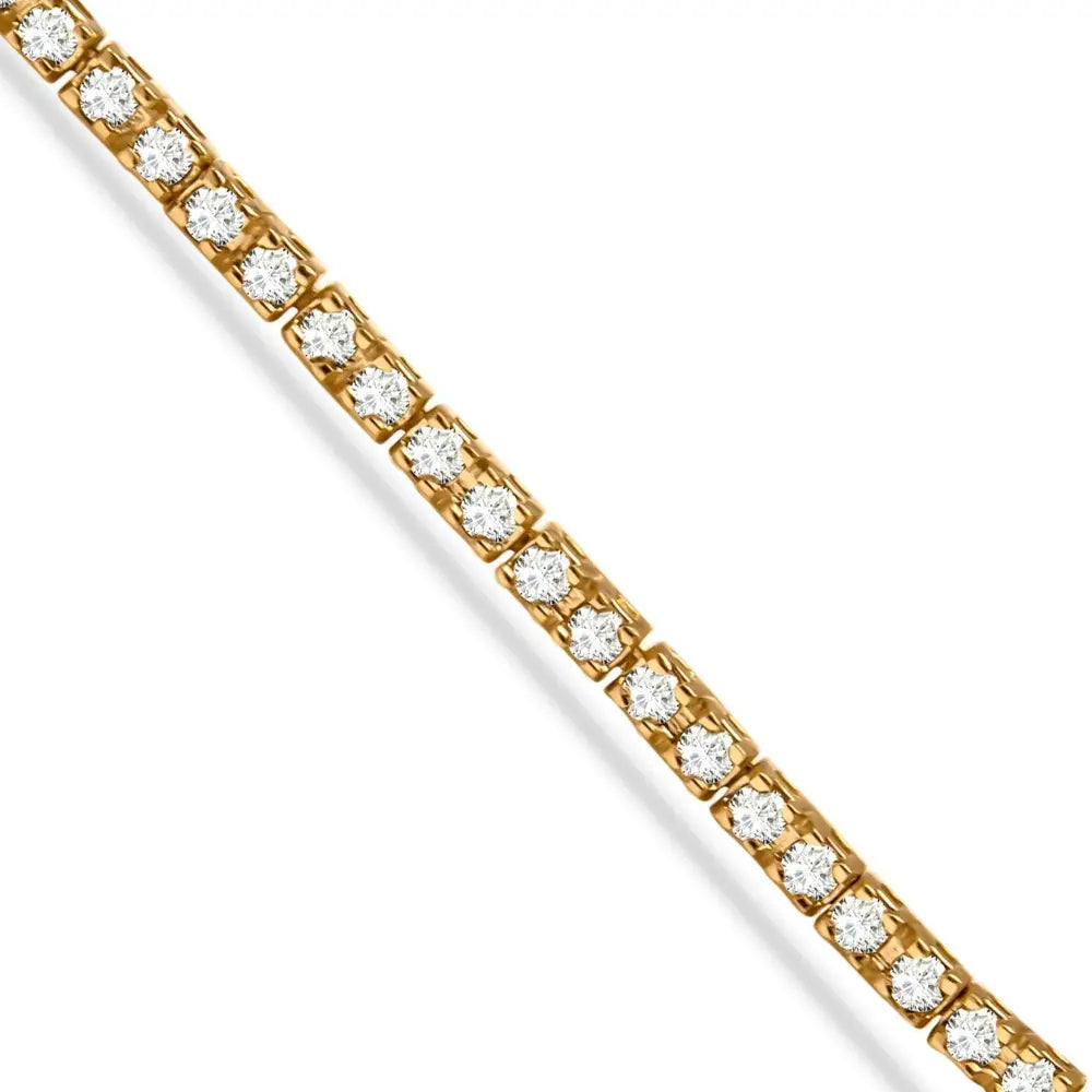 10k Yellow Gold Plated.925 Sterling Silver 2.0 Cttw Champagne Diamond Tennis 7’’ Bracelet (champagne Color I3