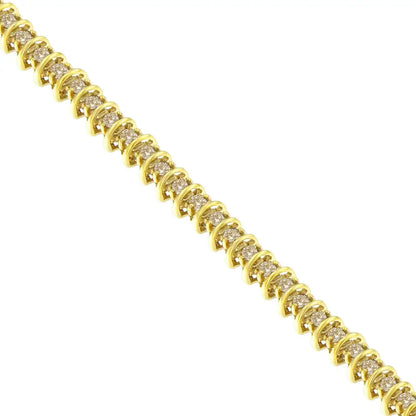 10k Yellow Gold-plated Sterling Silver Diamond Tennis Bracelet (2.00 Cttw K-l Color I1-i2 Clarity) - Fine Jewelry