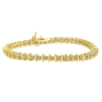 10k Yellow Gold-plated Sterling Silver Diamond Tennis Bracelet (2.00 Cttw K-l Color I1-i2 Clarity) - Fine Jewelry