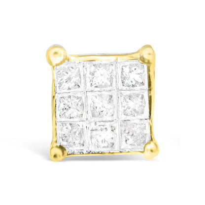 10k Yellow Gold Princess-cut Composite 18-stone Diamond Earrings (0.25 Cttw J-k Color I2-i3 Clarity) - Fine Jewelry