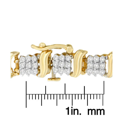 10k Yellow Gold Round-cut Diamond Cluster Bracelet (2.00 Cttw J-k Color I2-i3 Clarity) - Fine Jewelry us Direct