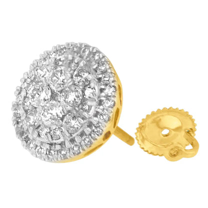 10k Yellow Gold Round Cut Diamond Earrings (1.5 Cttw H-i Color I2-i3 Clarity) - Fine Jewelry us Direct