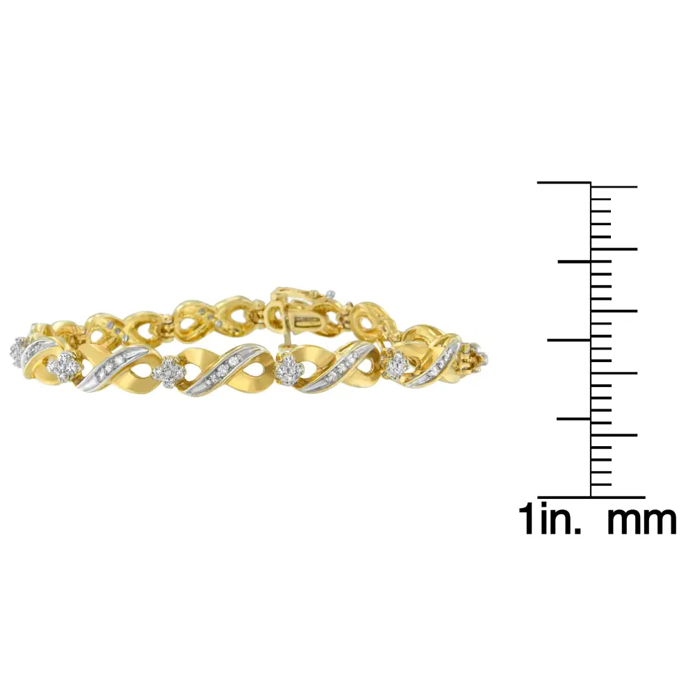 10k Yellow Gold Round Cut Diamond Infinite Love Bracelet (0.75 Cttw I-j Color I1-i2 Clarity) - Fine Jewelry us Direct