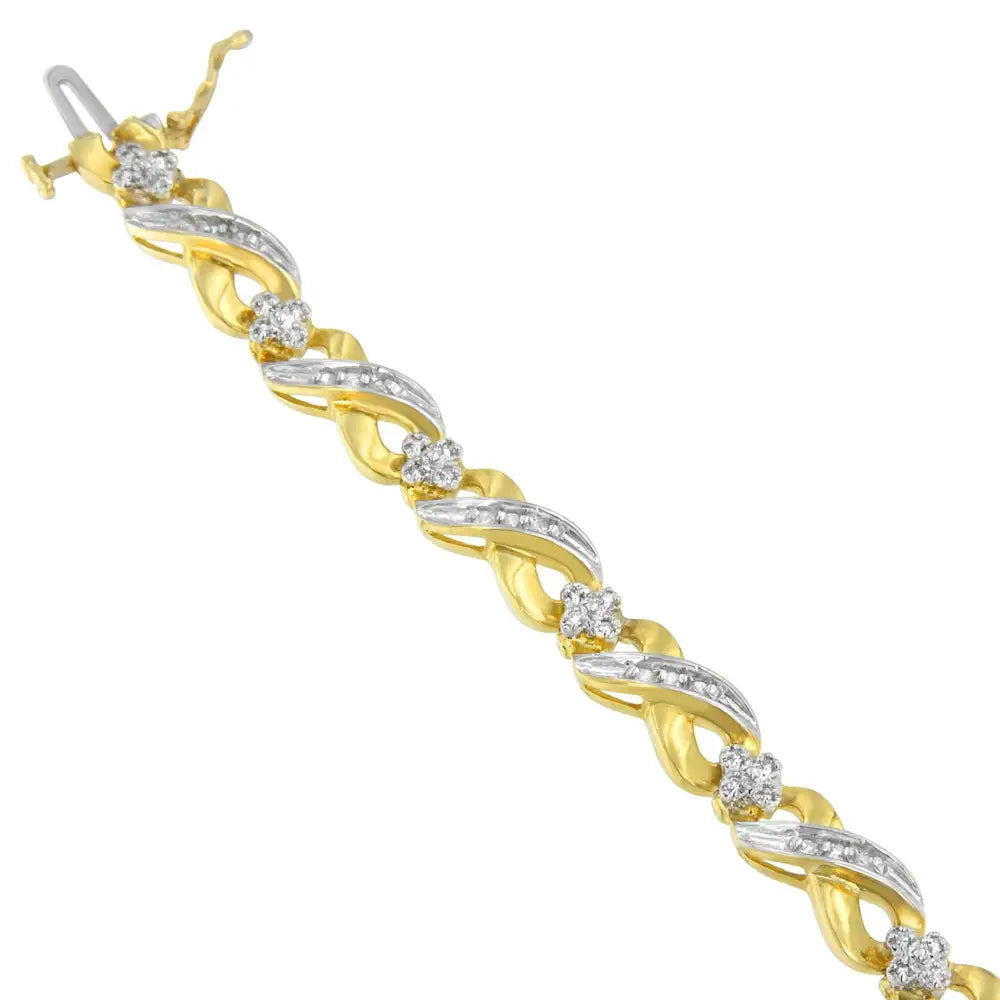 10k Yellow Gold Round Cut Diamond Infinite Love Bracelet (0.75 Cttw I-j Color I1-i2 Clarity) - Fine Jewelry us Direct