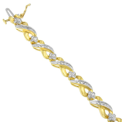 10k Yellow Gold Round Cut Diamond Infinite Love Bracelet (0.75 Cttw I-j Color I1-i2 Clarity) - Fine Jewelry us Direct