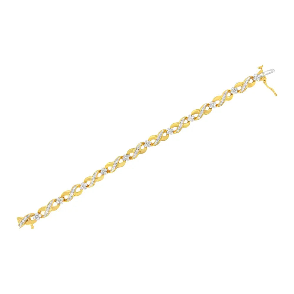 10k Yellow Gold Round-cut Diamond Infinite Love Bracelet (1.00 Cttw I-j Color I2-i3 Clarity) - Fine Jewelry us Direct