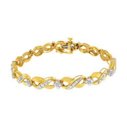 10k Yellow Gold Round-cut Diamond Infinite Love Bracelet (1.00 Cttw I-j Color I2-i3 Clarity) - Fine Jewelry us Direct