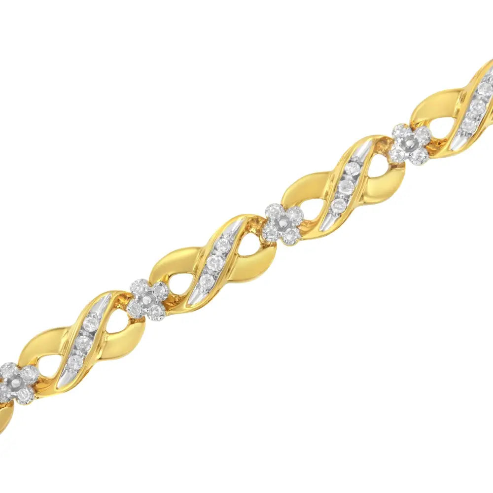 10k Yellow Gold Round-cut Diamond Infinite Love Bracelet (1.00 Cttw I-j Color I2-i3 Clarity) - Fine Jewelry us Direct