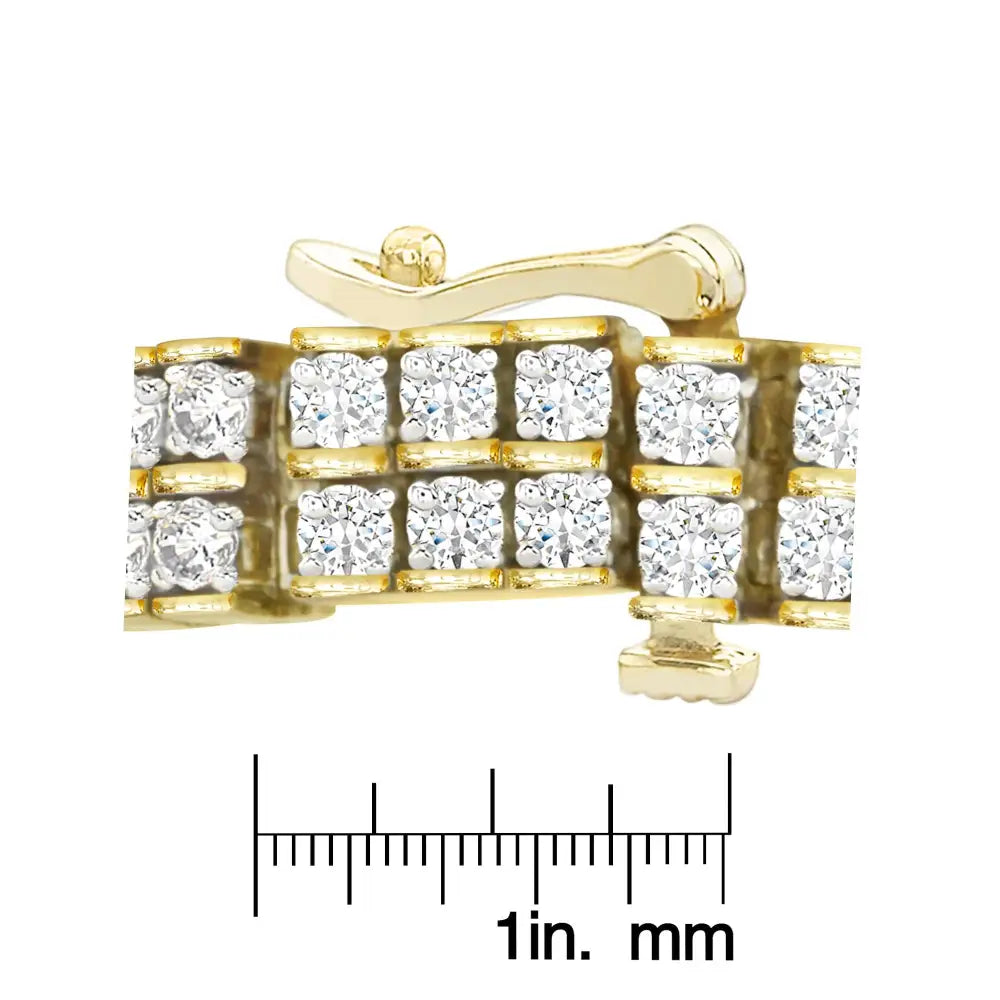 10k Yellow Gold Round-cut Diamond Layers of Love Bracelet (5.00 Cttw K-l Color I1-i2 Clarity) - Fine Jewelry us Direct