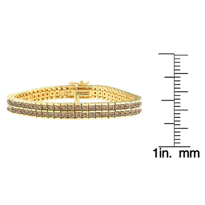 10k Yellow Gold Round-cut Diamond Layers of Love Bracelet (5.00 Cttw K-l Color I1-i2 Clarity) - Fine Jewelry us Direct