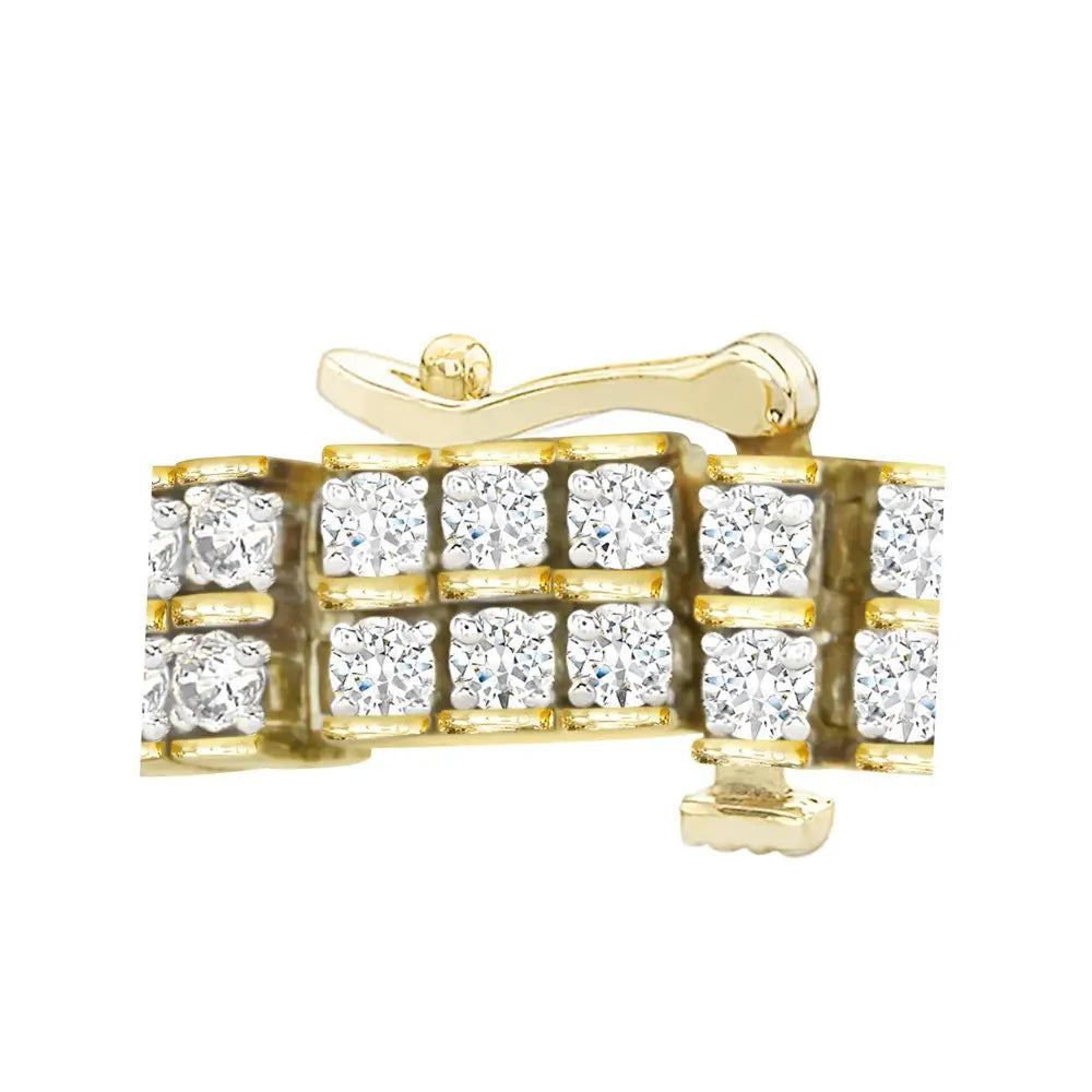 10k Yellow Gold Round-cut Diamond Layers of Love Bracelet (5.00 Cttw K-l Color I1-i2 Clarity) - Fine Jewelry us Direct