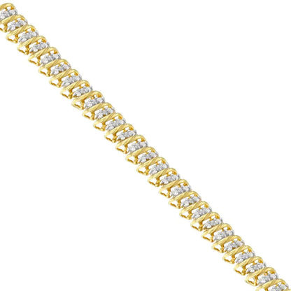 10k Yellow Gold Round Cut Diamond S-curve Bracelet (1.00 Cttw J-k Color I2-i3 Clarity) - Fine Jewelry us Direct