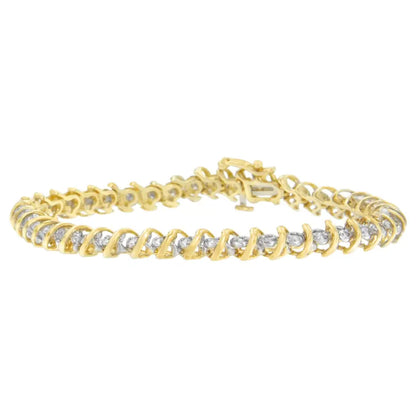 10k Yellow Gold Round Cut Diamond Spiral Bracelet (1.00 Cttw J-k Color I2-i3 Clarity) - Fine Jewelry us Direct