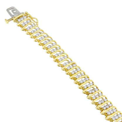 10k Yellow Gold Round Cut Diamond Wrap Bracelet (2.00 Cttw I-j Color I2-i3 Clarity) - Fine Jewelry us Direct