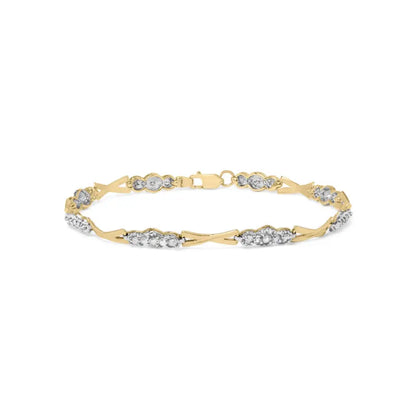 10k Yellow Gold Round-cut Diamond Xoxo Bracelet (1.00 Cttw H-i Color I3 Clarity) - Fine Jewelry us Direct