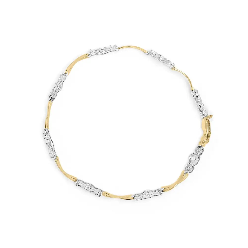 10k Yellow Gold Round-cut Diamond Xoxo Bracelet (1.00 Cttw H-i Color I3 Clarity) - Fine Jewelry us Direct