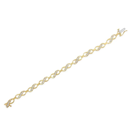 10k Yellow Gold Round-cut Infinite Love Diamond Bracelet (0.25 Cttw I-j Color I2-i3 Clarity) - Fine Jewelry us Direct