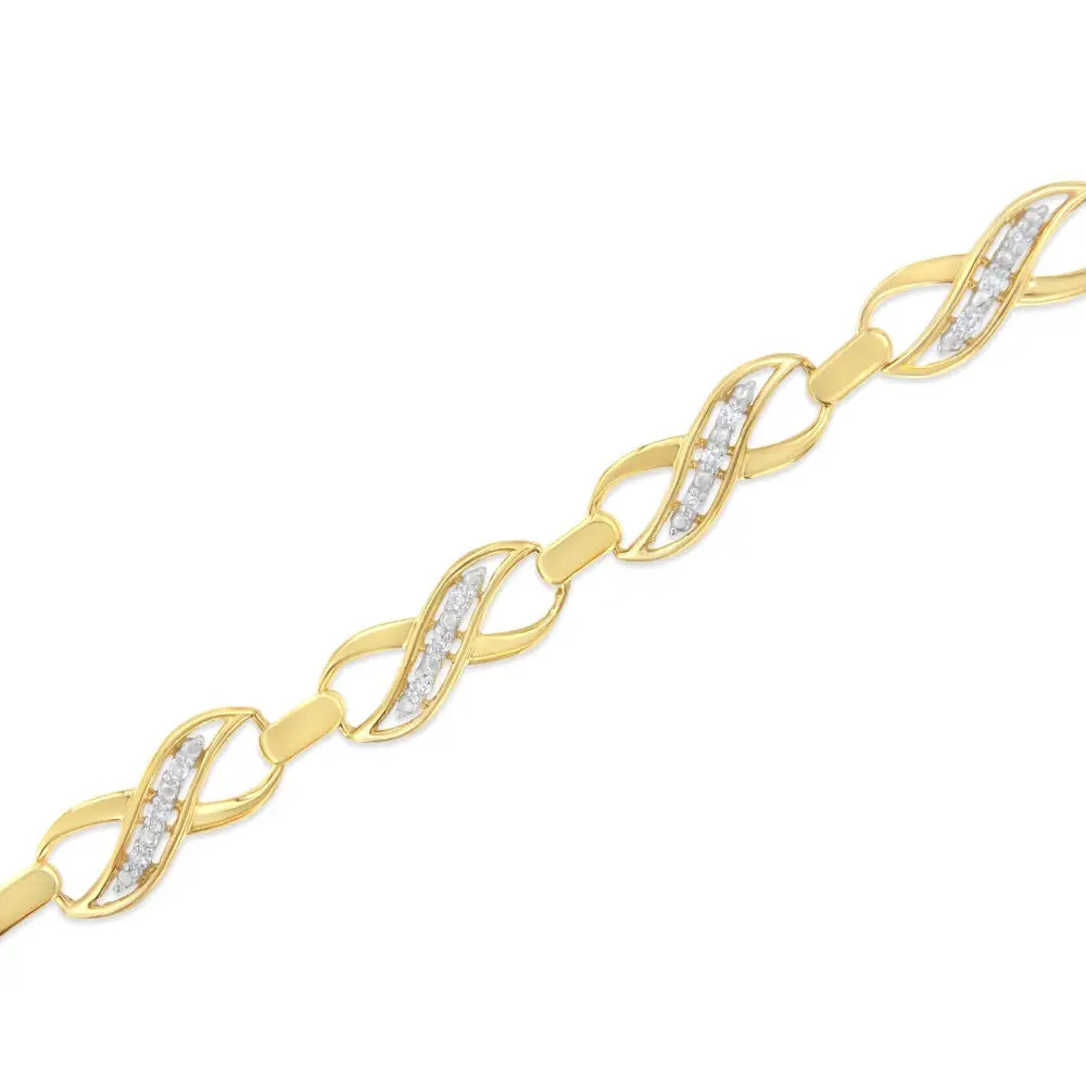 10k Yellow Gold Round-cut Infinite Love Diamond Bracelet (0.25 Cttw I-j Color I2-i3 Clarity) - Fine Jewelry us Direct