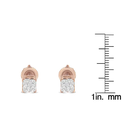 10kt Gold Princess Diamond Stud Earring (1/4 Cttw J-k Color I1-i2 Clarity) - Fine Jewelry us Direct