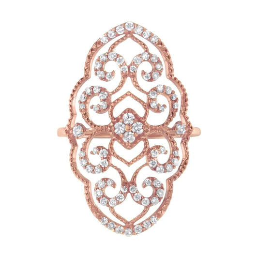 10kt Rose Gold Diamond Cocktail Ring (1/2 Cttw H-i Color I1-i2 Clarity) - 7 - Fine Jewelry us Direct