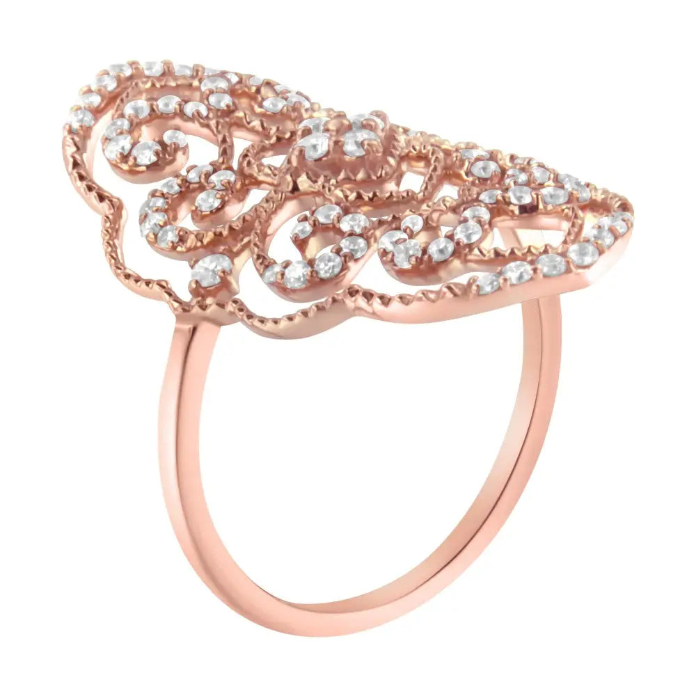 10kt Rose Gold Diamond Cocktail Ring (1/2 Cttw H-i Color I1-i2 Clarity) - 7 - Fine Jewelry us Direct