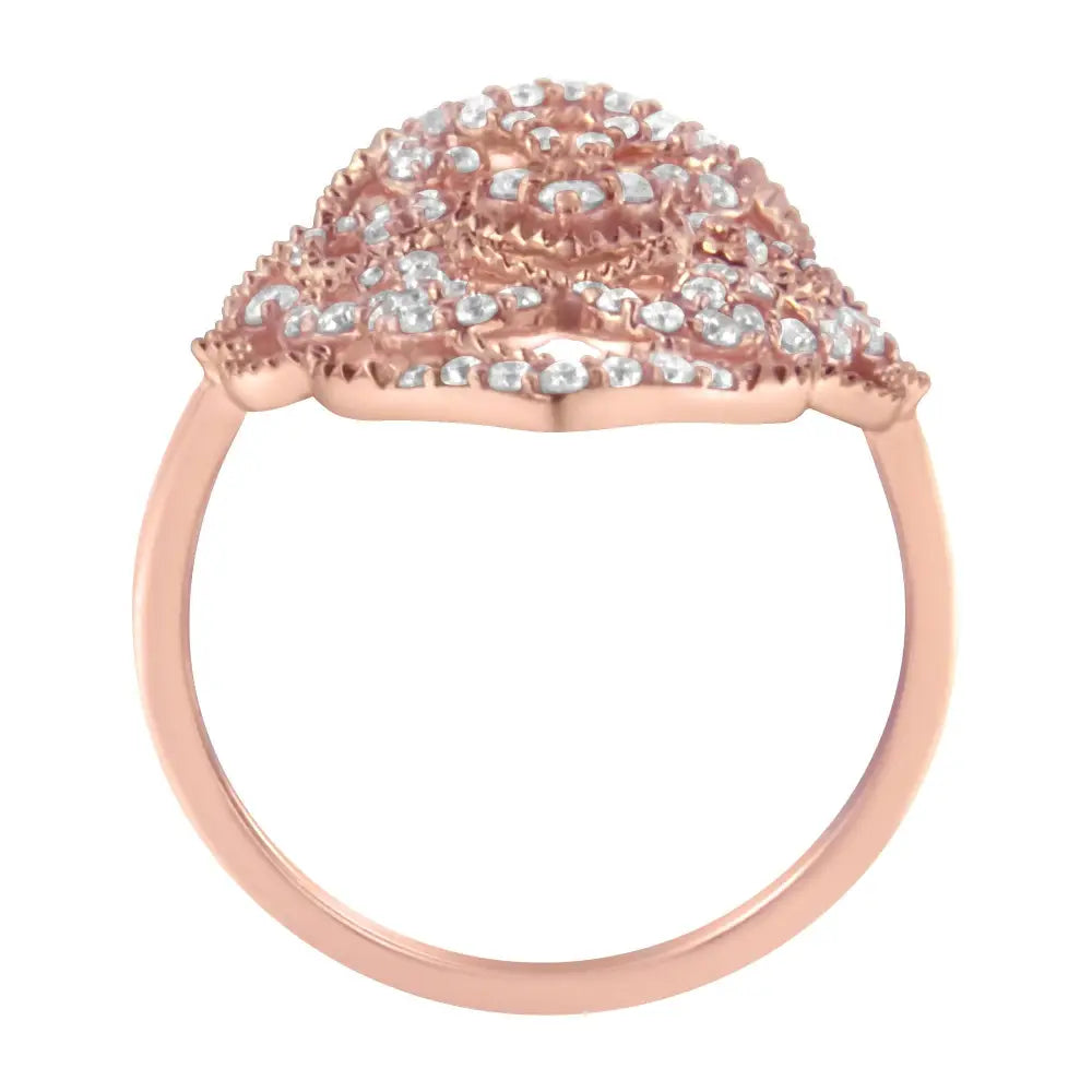 10kt Rose Gold Diamond Cocktail Ring (1/2 Cttw H-i Color I1-i2 Clarity) - 7 - Fine Jewelry us Direct