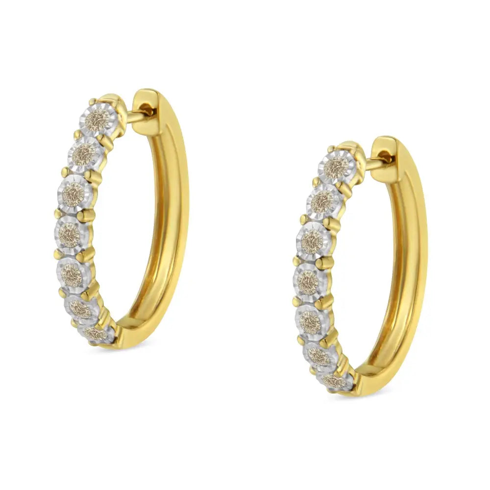 10kt Two-toned Gold Diamond Hoop Earring (1/2 Cttw J-k Color I2-i3 Clarity) - Fine Jewelry us Direct