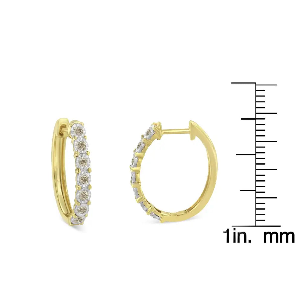 10kt Two-toned Gold Diamond Hoop Earring (1/2 Cttw J-k Color I2-i3 Clarity) - Fine Jewelry us Direct