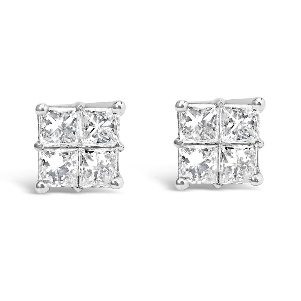 10kt White Gold Diamond Composite Stud Earring (1/4 Cttw H-i Color I1-i2 Clarity) - Fine Jewelry us Direct