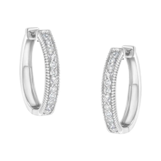 10kt White Gold Diamond Hoop Earring (1.00 Cttw H-i Color I1-i2 Clarity) - Fine Jewelry us Direct