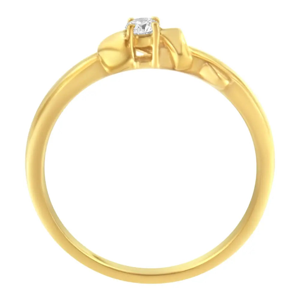 10kt Yellow Gold 1/10 Cttw Brilliant Round-cut Diamond Swirling Solitaire Promise Ring (h-i Color Si2-i1 Clarity)