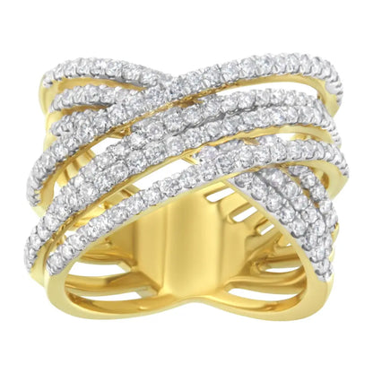 10kt Yellow Gold Diamond Bypass Ring (1 5/8 Cttw H-i Color Si2-i1 Clarity) - 7 - Fine Jewelry us Direct