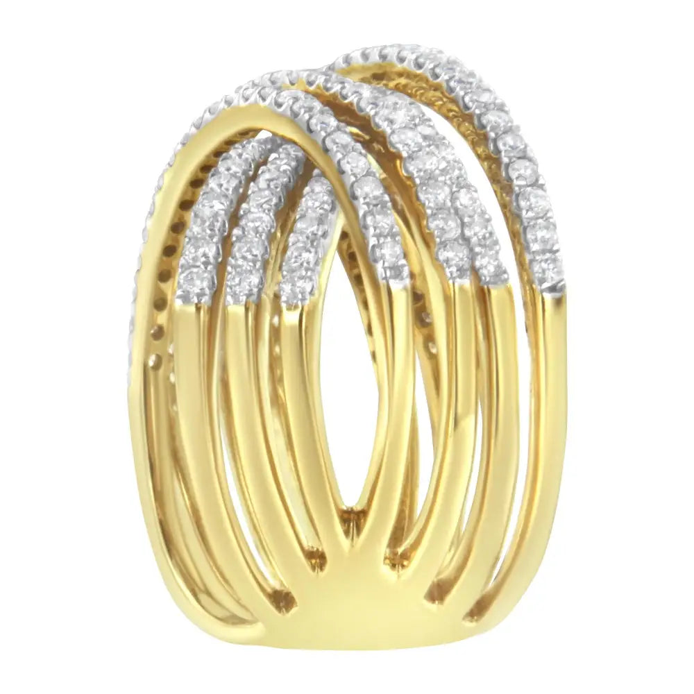 10kt Yellow Gold Diamond Bypass Ring (1 5/8 Cttw H-i Color Si2-i1 Clarity) - 7 - Fine Jewelry us Direct