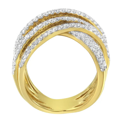 10kt Yellow Gold Diamond Bypass Ring (1 5/8 Cttw H-i Color Si2-i1 Clarity) - 7 - Fine Jewelry us Direct