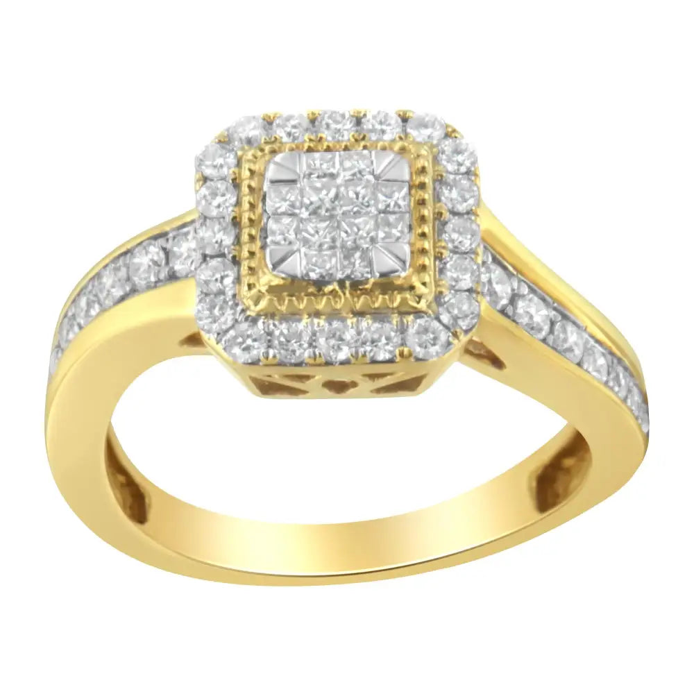 10kt Yellow Gold Diamond Cocktail Ring (5/8 Cttw H-i Color Si2-i1 Clarity) - 7 - Fine Jewelry us Direct