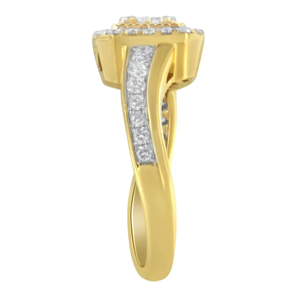 10kt Yellow Gold Diamond Cocktail Ring (5/8 Cttw H-i Color Si2-i1 Clarity) - 7 - Fine Jewelry us Direct