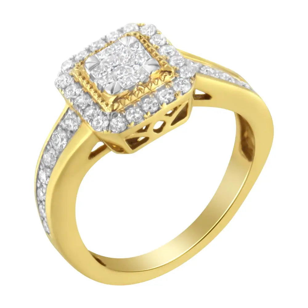 10kt Yellow Gold Diamond Cocktail Ring (5/8 Cttw H-i Color Si2-i1 Clarity) - 7 - Fine Jewelry us Direct