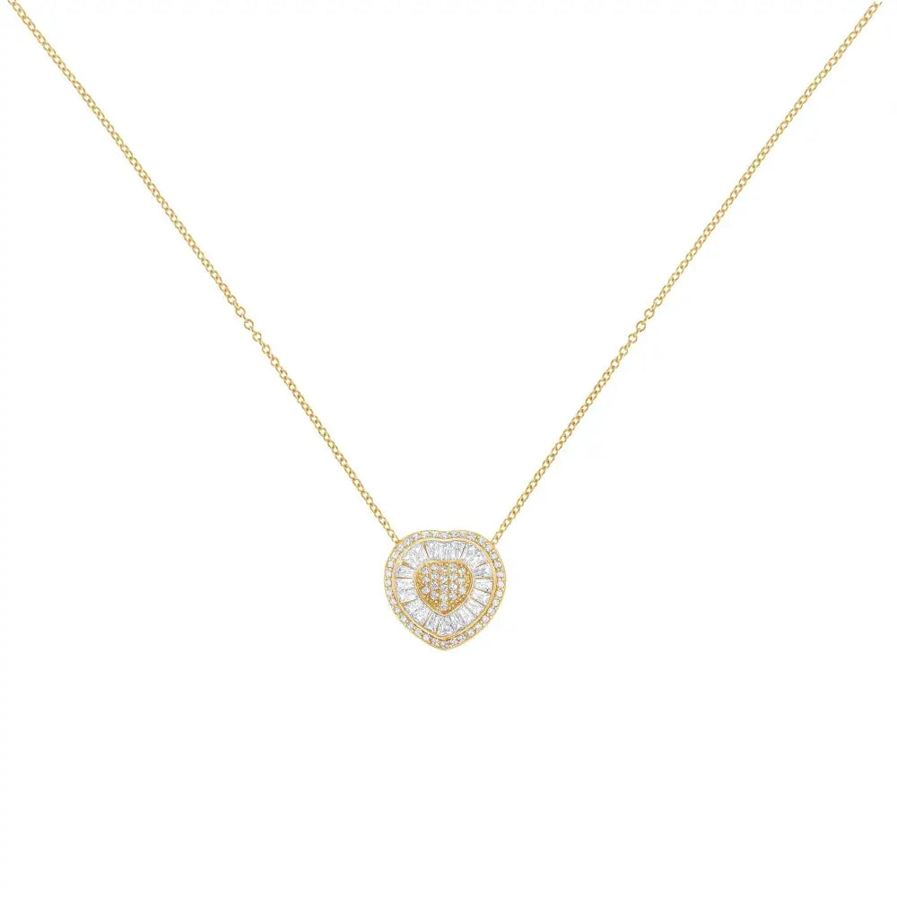 10kt Yellow Gold Diamond Heart Pendant Necklace (1/2 Cttw H-i Color I1-i2 Clarity) - Fine Jewelry us Direct