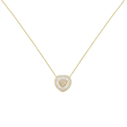 10kt Yellow Gold Diamond Heart Pendant Necklace (1/2 Cttw H-i Color I1-i2 Clarity) - Fine Jewelry us Direct