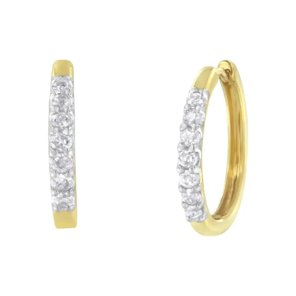 10kt Yellow Gold Diamond Hoop Earring (1/2 Cttw I-j Color I2-i3 Clarity) - Fine Jewelry us Direct